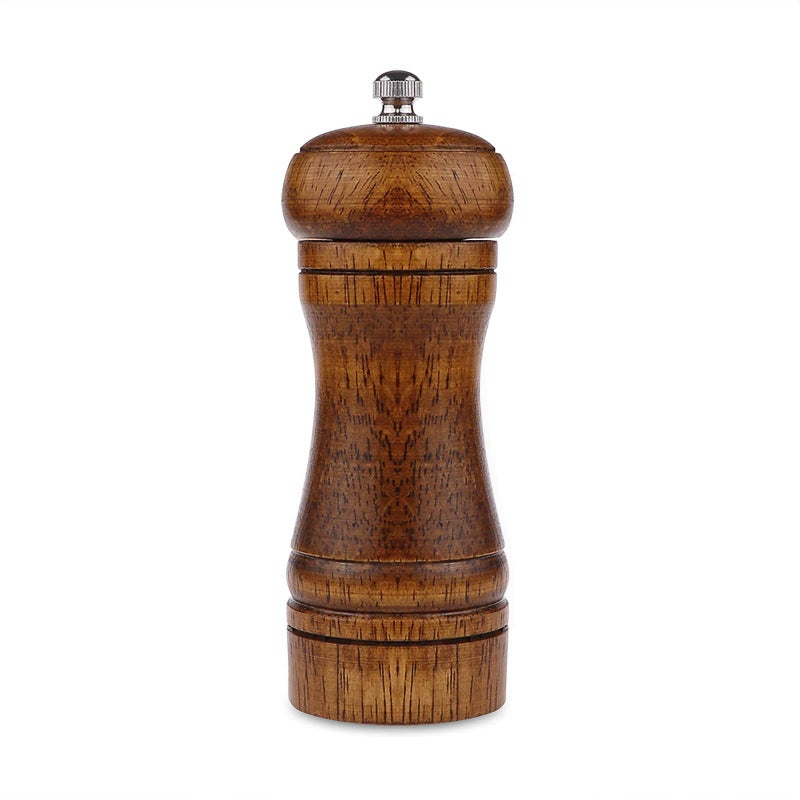 Powstro Pepper Grinder - 5 inch Pepper Mill Pepper Grinder Refillable Oak Salt and Pepper Grinder Set Sea Salt Grinder Ceramic Pepper Mill Grinder Adjustable (1 Pack) - Image 1